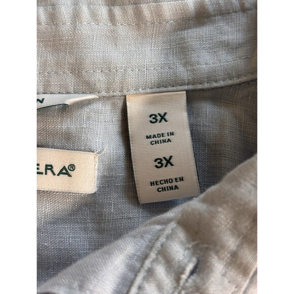 Cubavera 100% Linen Havana Shirt Men's 3X Button Front Blue Long Sleeve - Picture 7 of 8